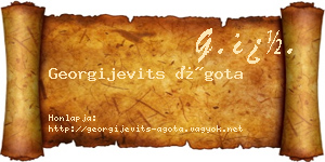 Georgijevits Ágota névjegykártya